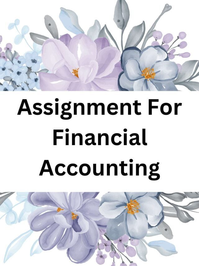 Assignment For Financial Accounting