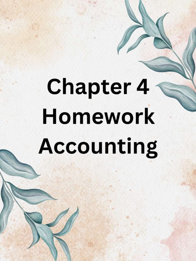 Chapter 4 Homework Accounting