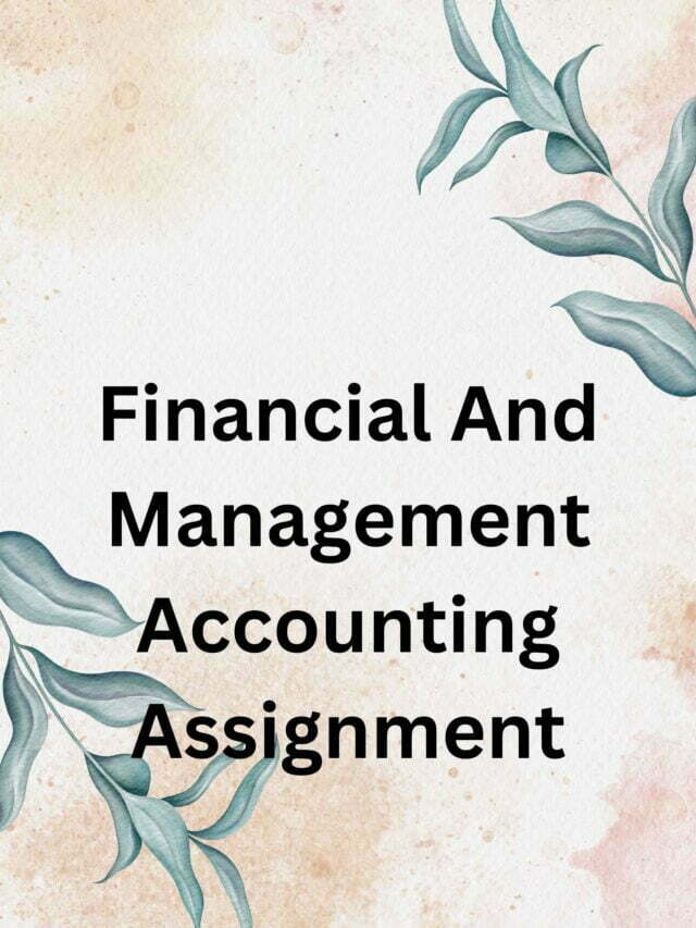 financial accounting assignment front page