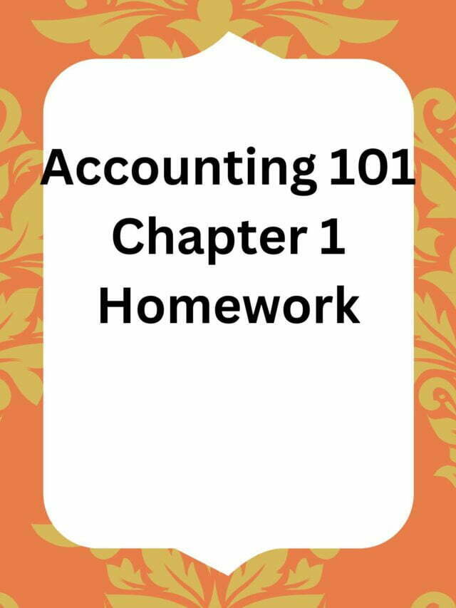 accounting 101 homework