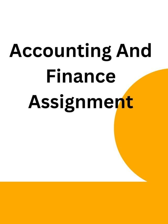 Accounting And Finance Assignment