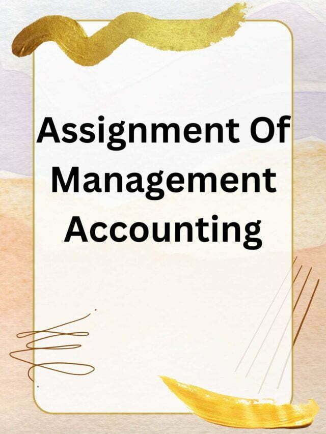 Assignment Of Management Accounting
