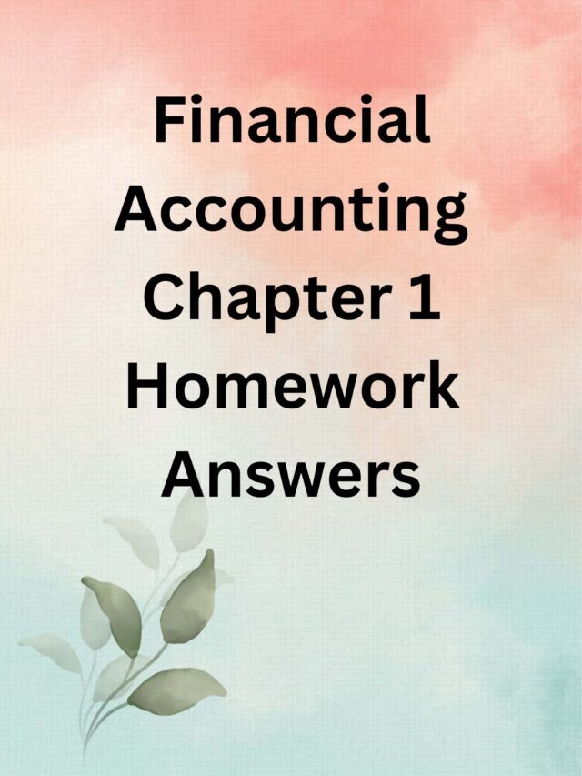 Financial Accounting Chapter 1 Homework Answers