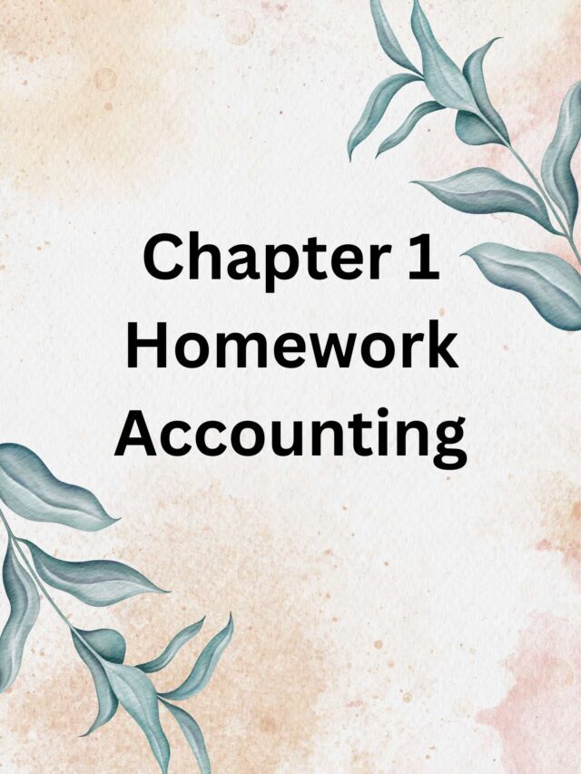 Chapter 1 Homework Accounting