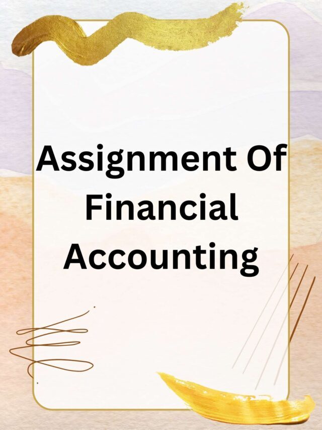 Assignment Of Financial Accounting