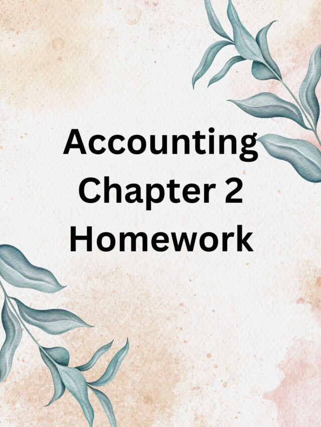 Accounting Chapter 2 Homework