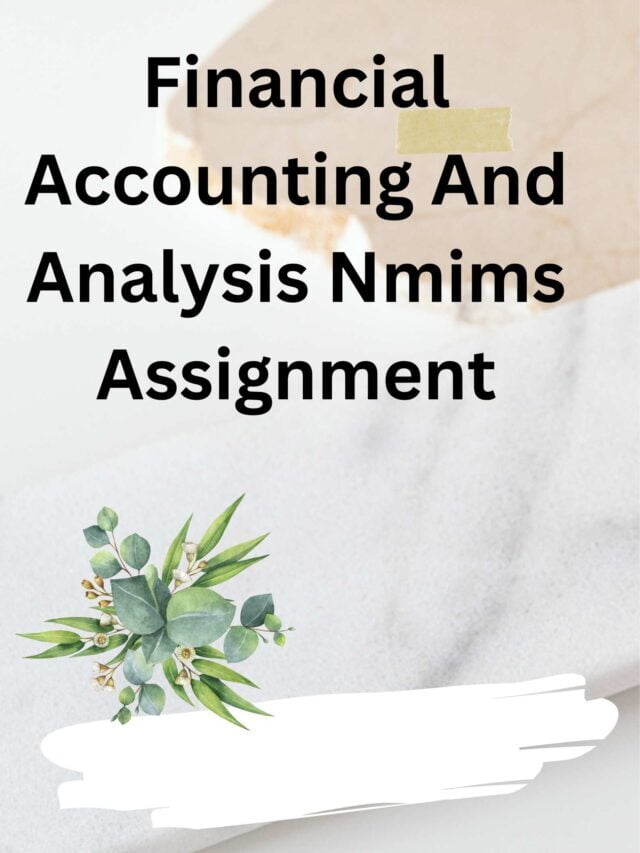 Financial Accounting And Analysis Nmims Assignment