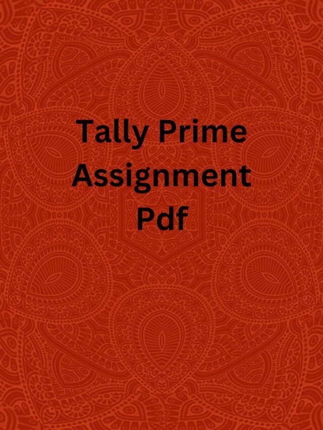 Tally Prime Assignment Pdf