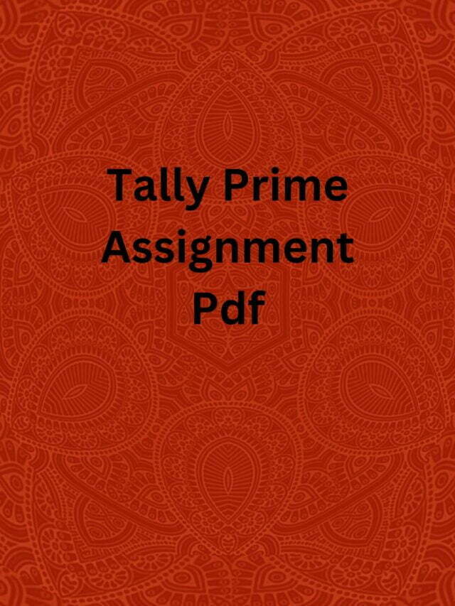 tally prime assignment pdf