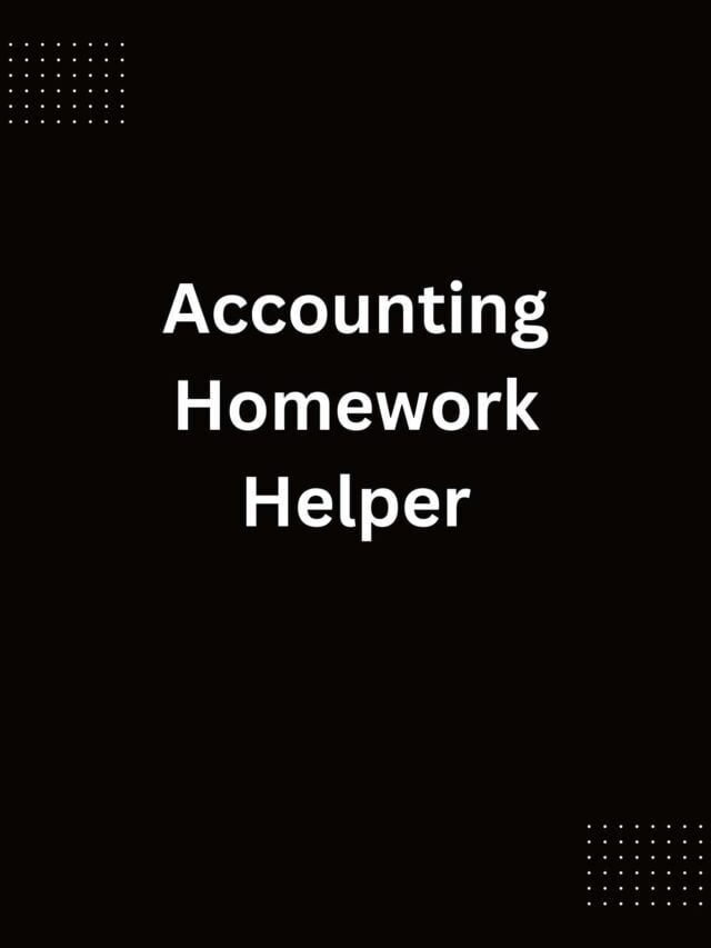 Accounting Homework Helper