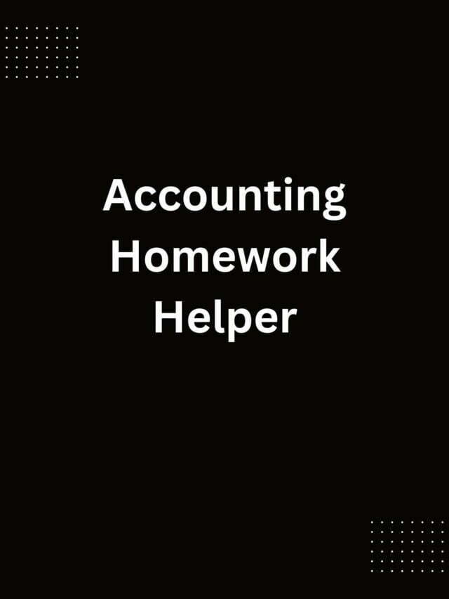 Accounting Homework Helper