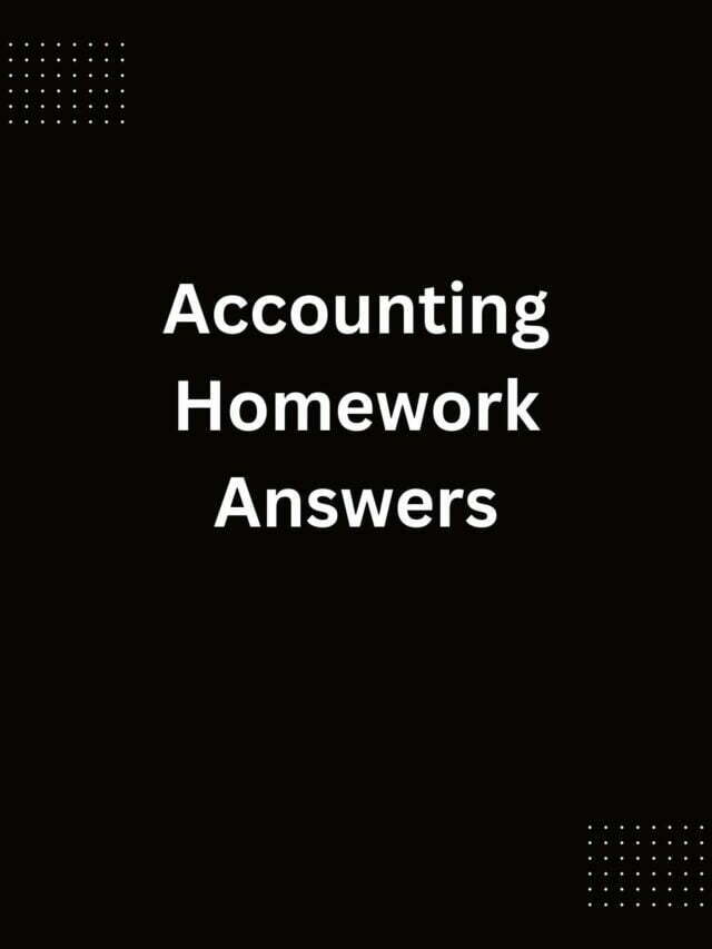 Accounting Homework Answers
