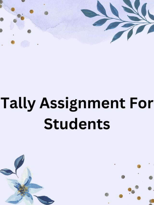 Tally Assignment For Students