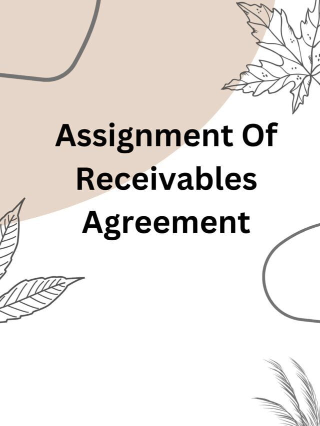 Assignment Of Receivables Agreement