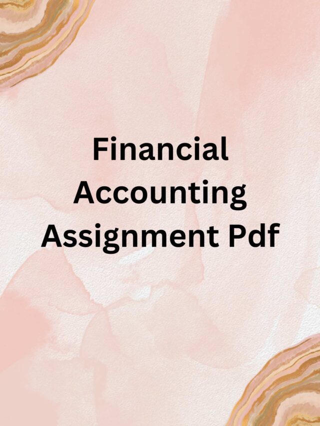 Financial Accounting Assignment Pdf