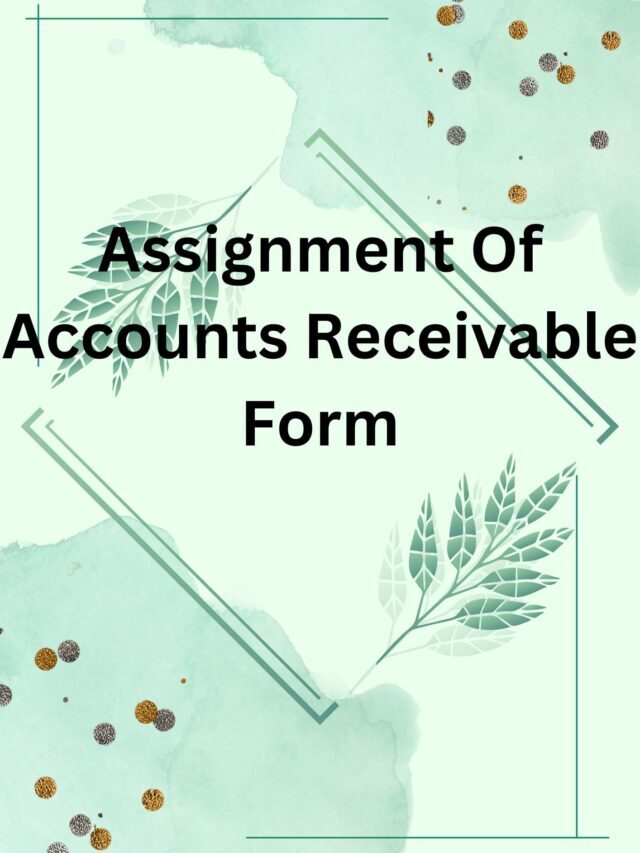Assignment Of Accounts Receivable Form