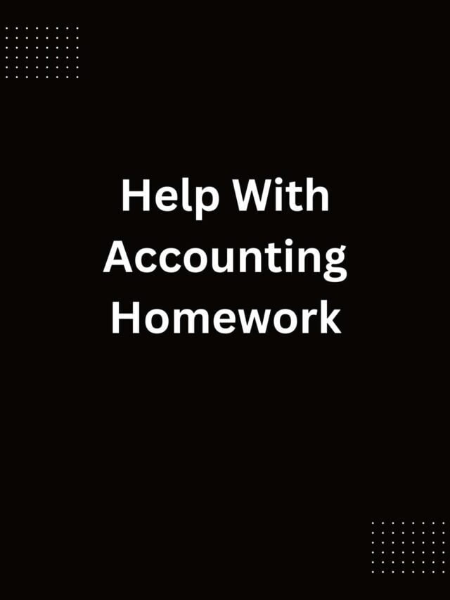 Help With Accounting Homework