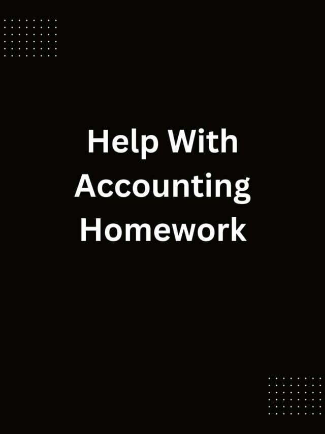 Help With Accounting Homework