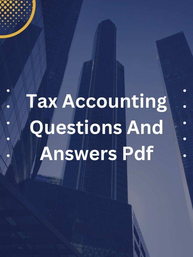 Tax Accounting Questions And Answers Pdf