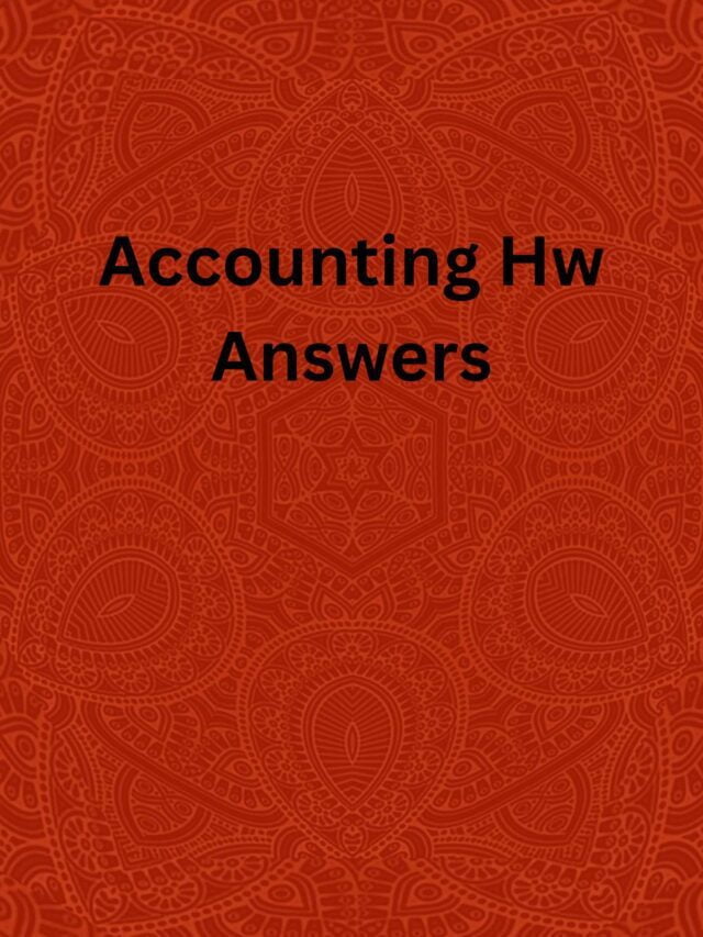 Accounting Hw Answers