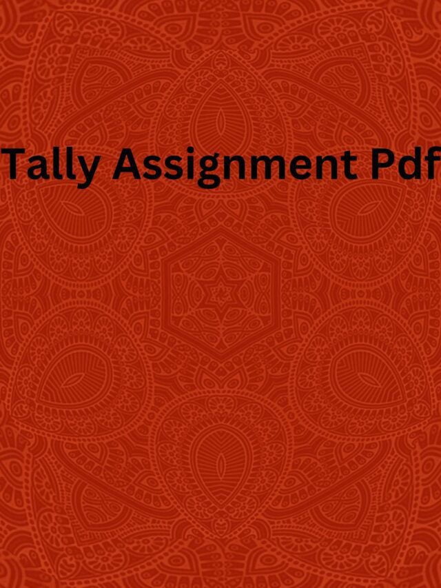 Tally Assignment Pdf