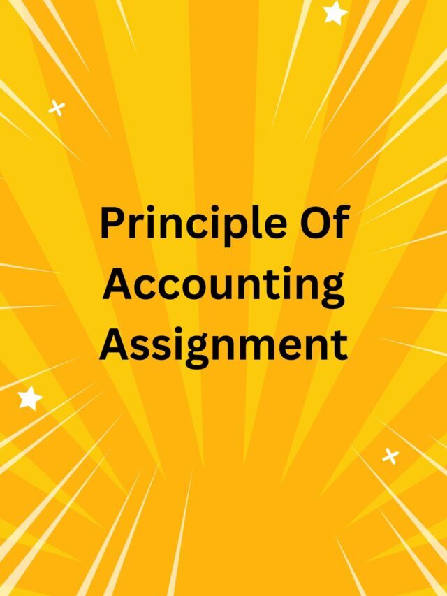Principle Of Accounting Assignment