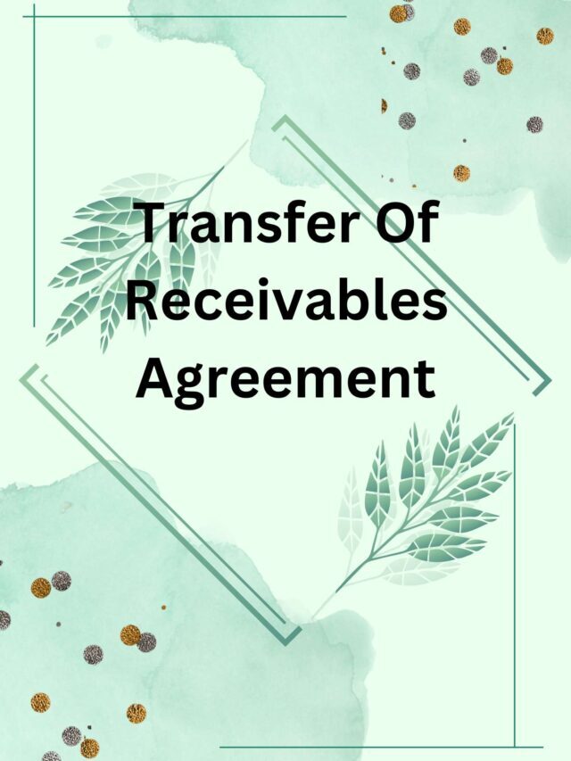 Transfer Of Receivables Agreement