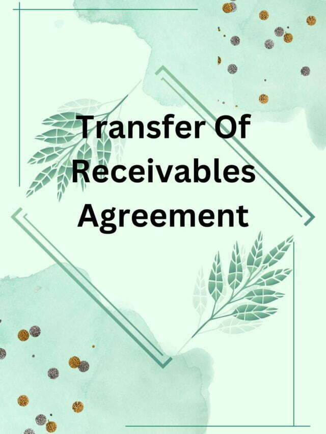 Transfer Of Receivables Agreement