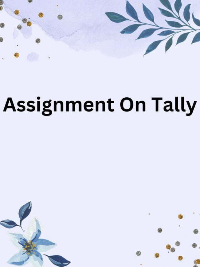 Assignment On Tally