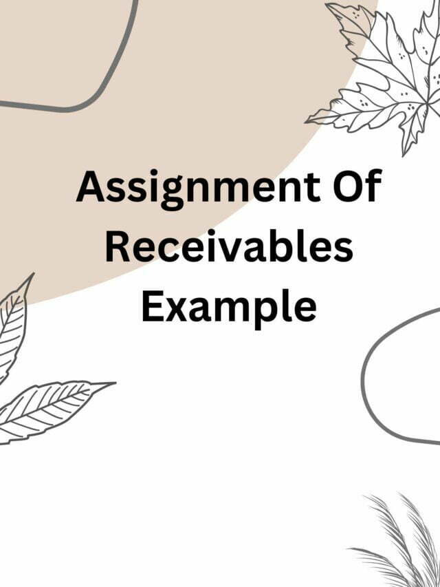 Assignment Of Receivables Example