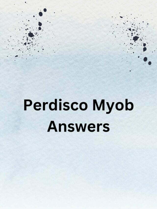 Perdisco Myob Answers