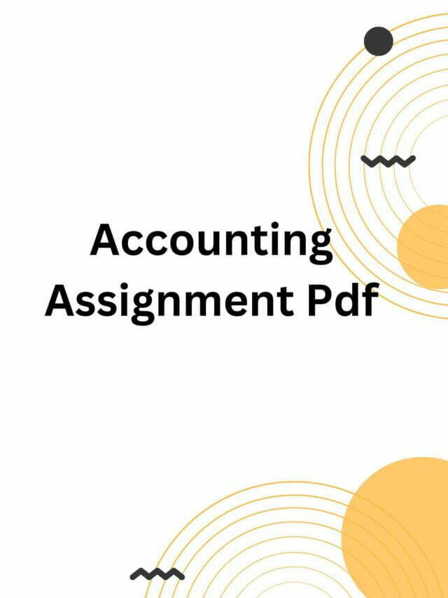 Accounting Assignment Pdf